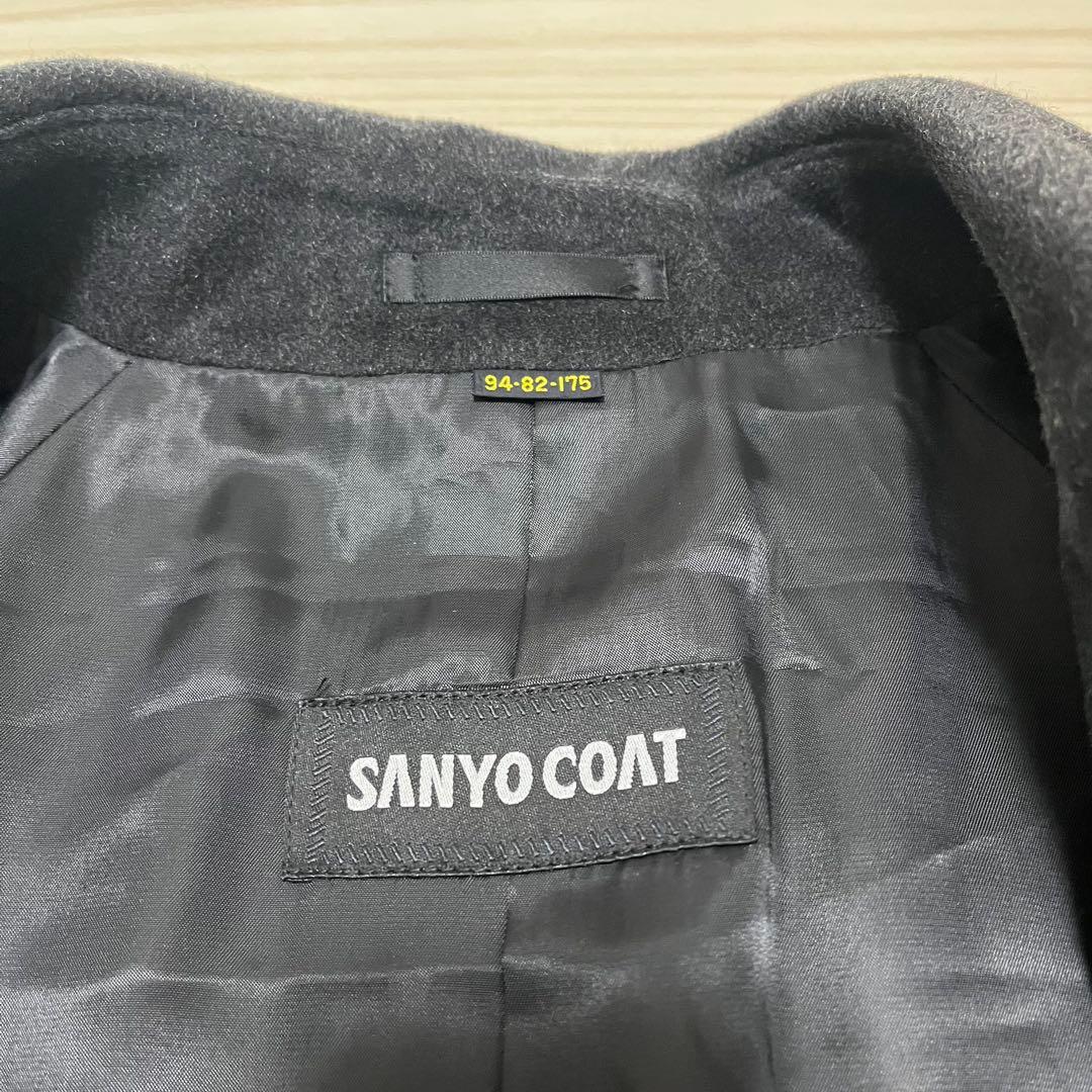 高級✨未使用級　SANYO カシミヤ100 ステンカラーコート ブラックグレー