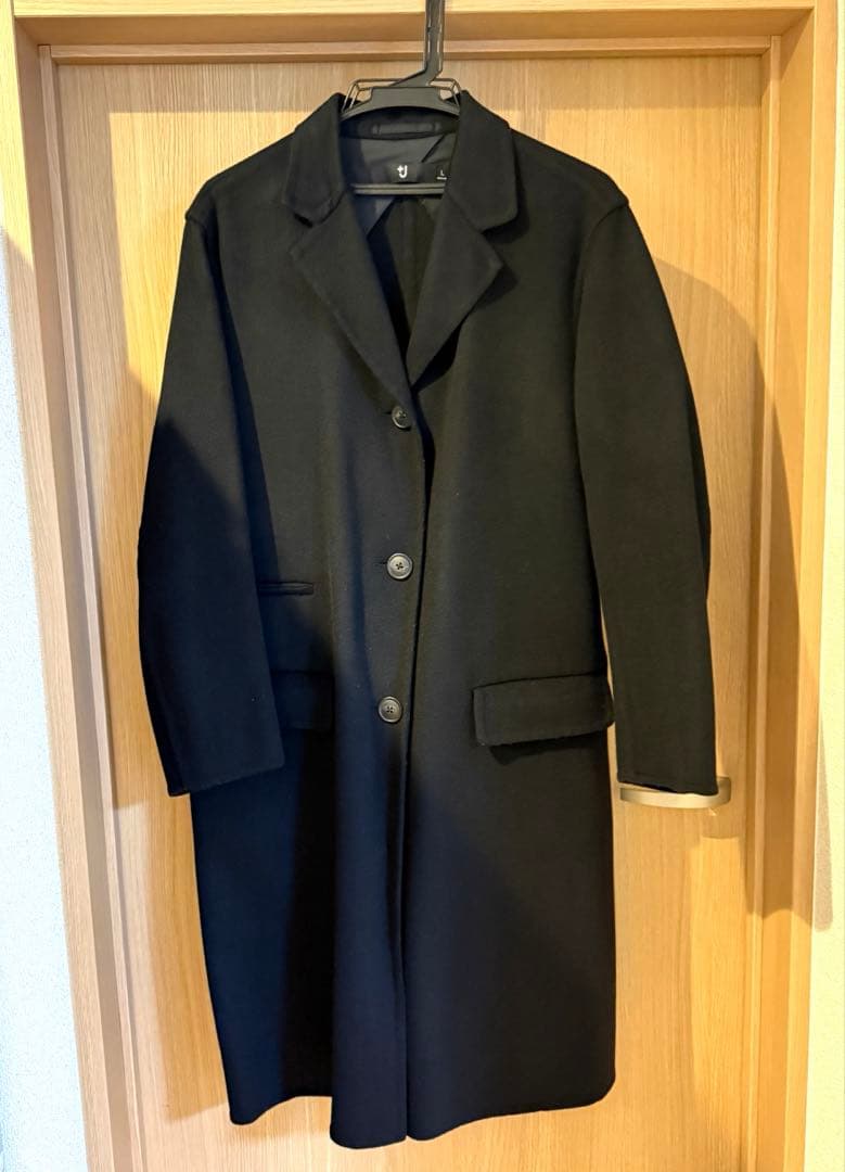 UNIQLO ジルサンダー +J ブラックカシミヤブレンドチェスターコート