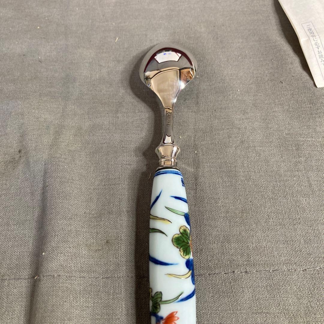 【源右衛門】古伊万里の伝統　名窯　舘林源右衛門作　古伊万里菊絵　スプーン六本揃