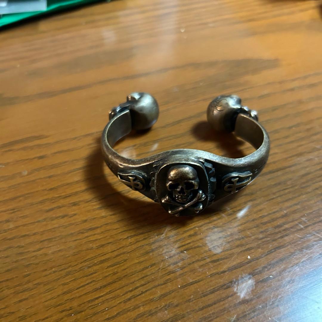 50s スカル バングル ビンテージ 真鍮 アクセサリー