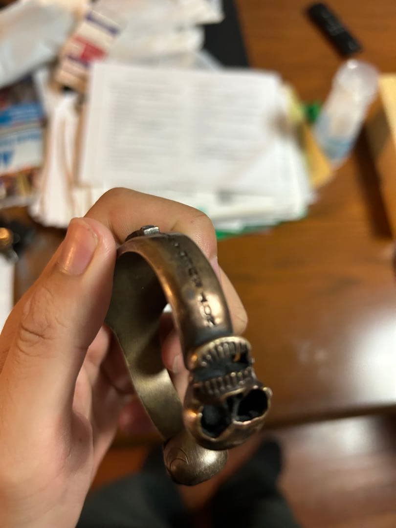 50s スカル バングル ビンテージ 真鍮 アクセサリー