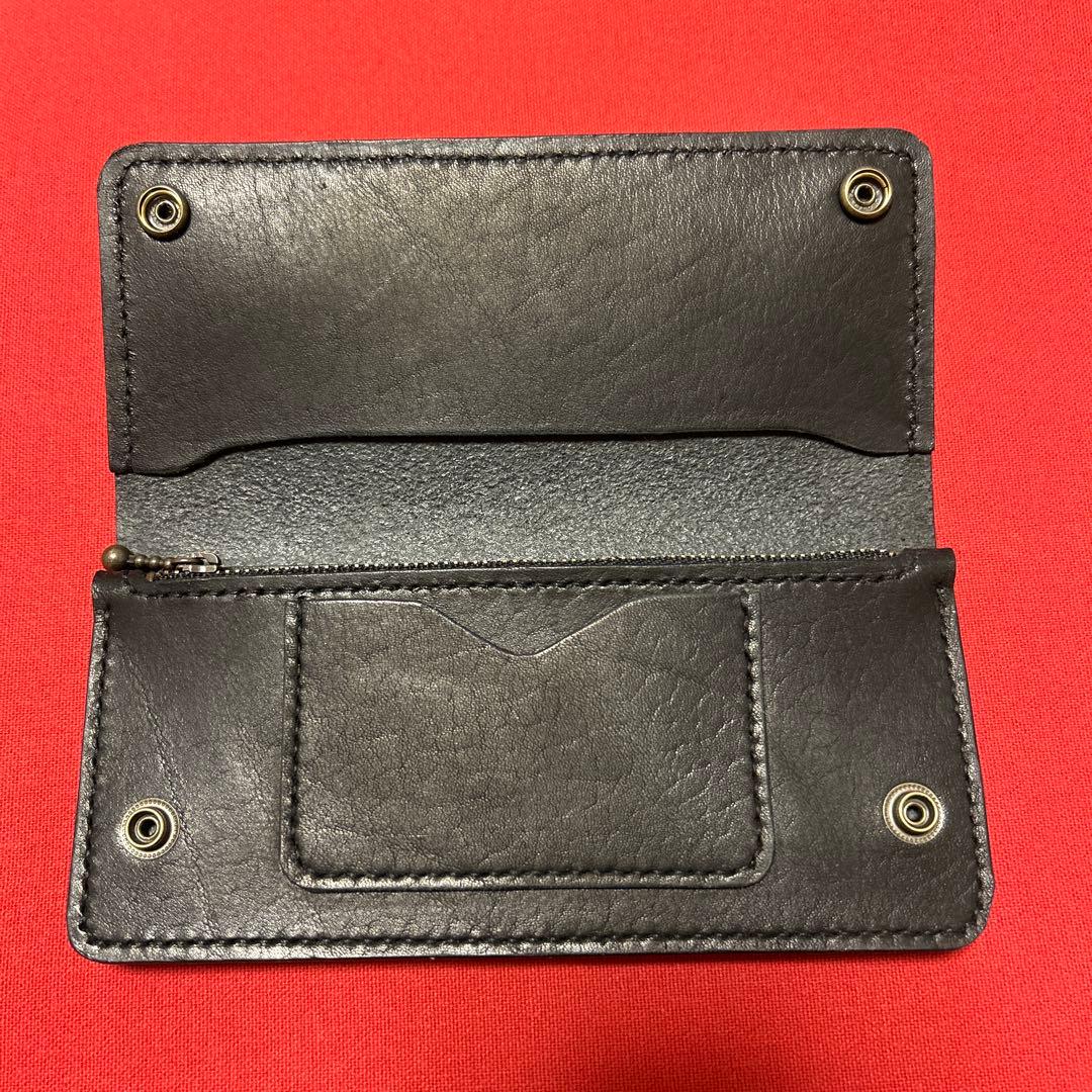 トラッカーウォレット ブラック オイルサドルレザー 本革 ハンドメイド 長財布