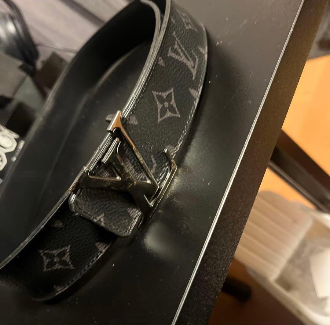 ルイヴィトン　ブラック　レザーベルト　メンズ