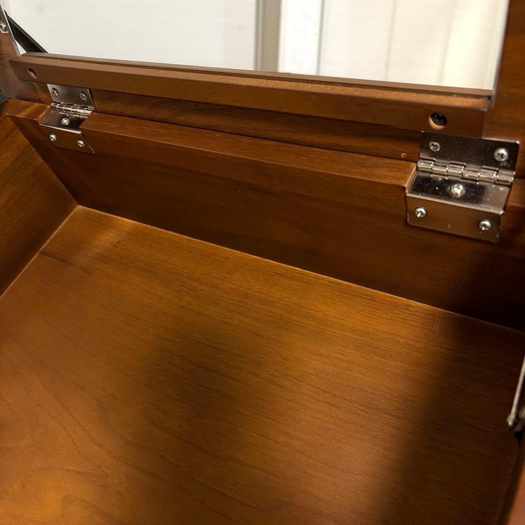 emo エモ ドレッサー 鏡台 スツール 丸椅子 化粧台 コンパクト　天然木