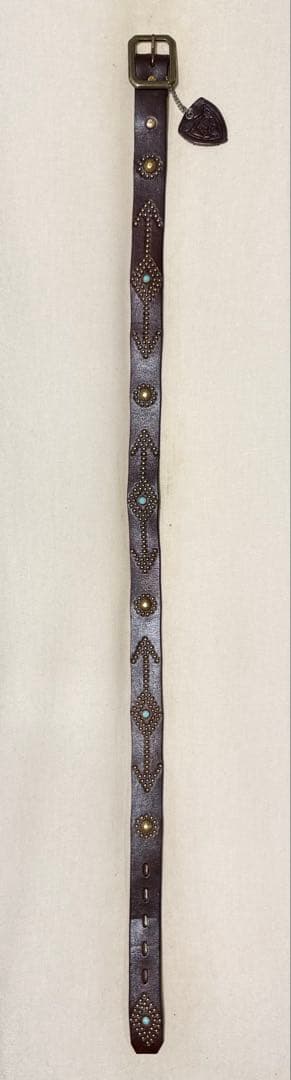 ⭐️美品⭐️HTC⭐️ネイティブ⭐️ブラススタッズ⭐️ダークブラウンレザー⭐️34インチ