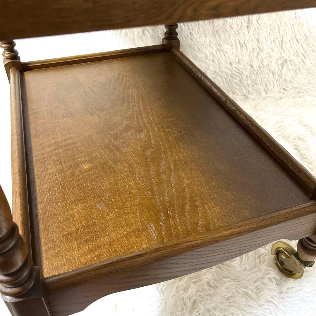 カリモク karimoku 木製 ワゴン キャスター　3段 ビンテージ　キッチン