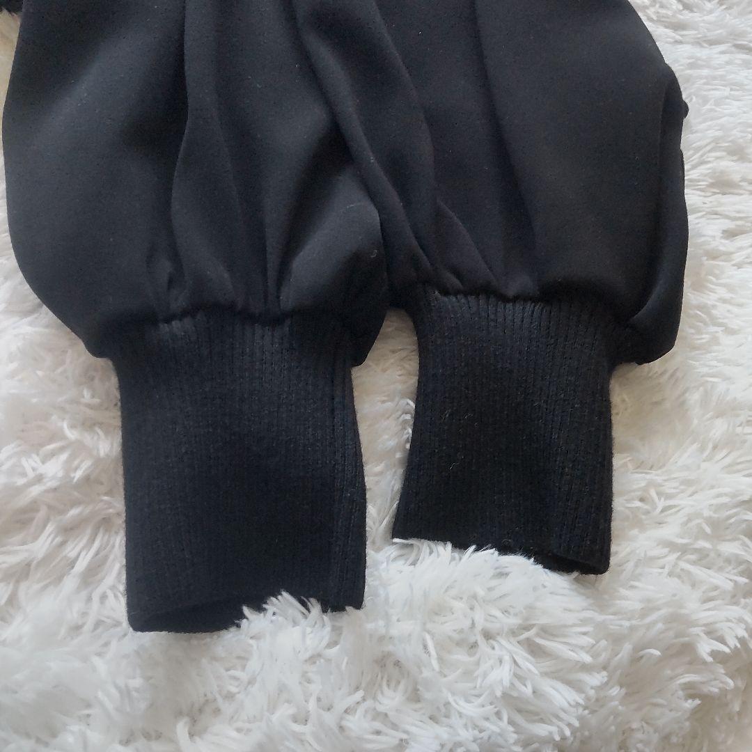 エンフォルド ダブルクロスハイネックブラウス 38 黒