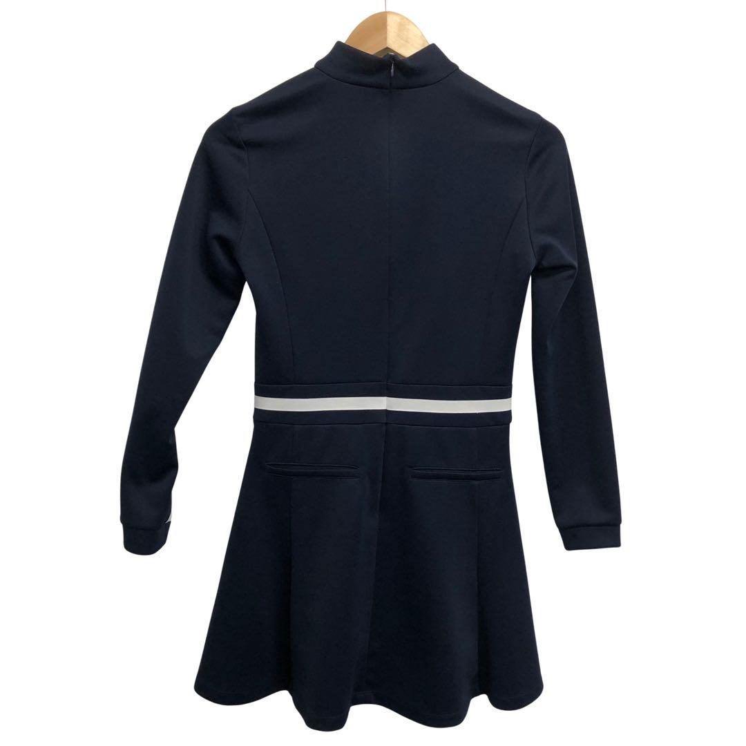 ランバンスポール　美品　スポーティーAラインワンピース　ホワイト/ネイビー　長袖