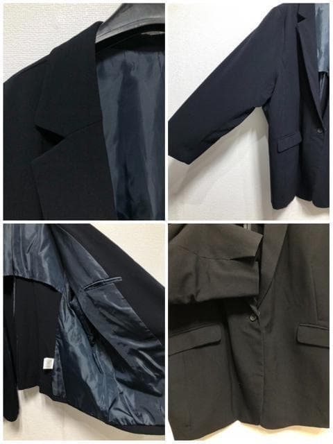 新品☆8L紺系9分丈テーパードパンツスーツストレッチお仕事フォーマル☆☆w473