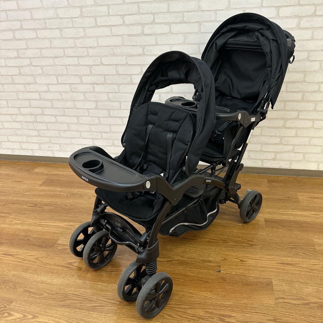 KATOJI 二人でゴーDX ブラック 2人乗りベビーカー