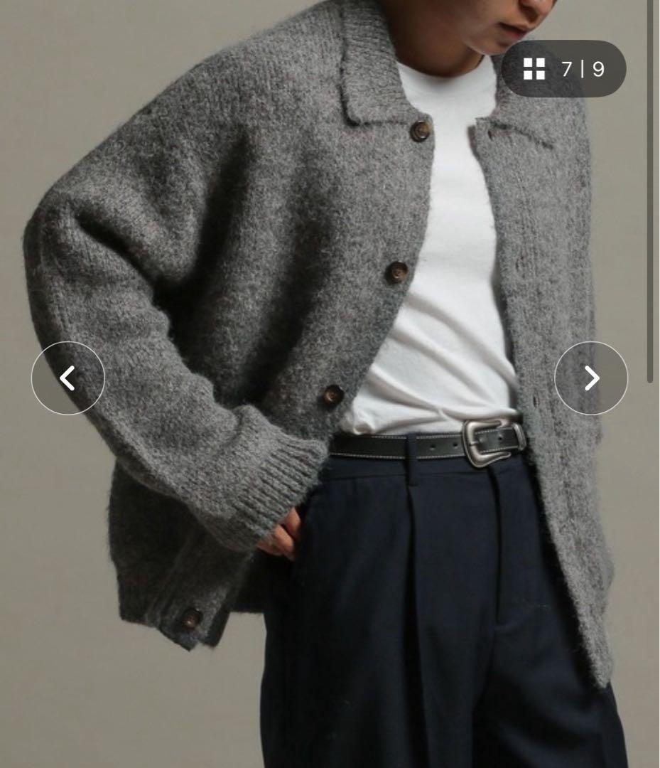 【LURAKU】Shaggy Knit Polo Cardigan グレー完売