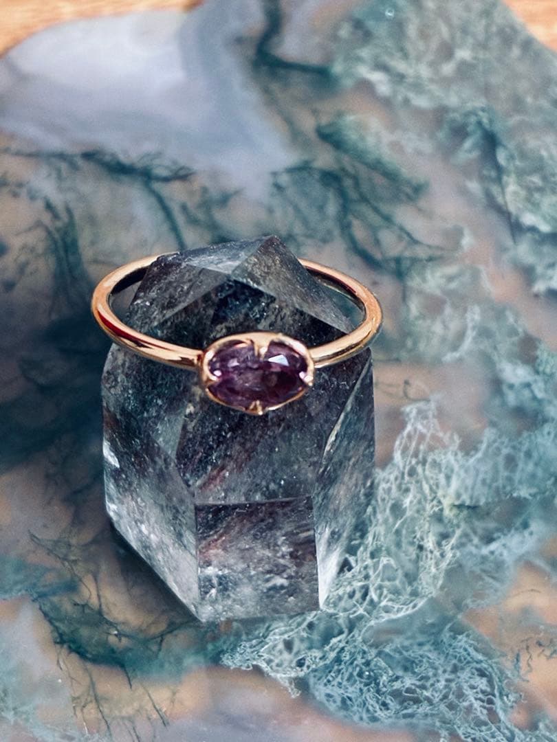 【ネココネコ】K18PG マラヤガーネットリング　10.5号