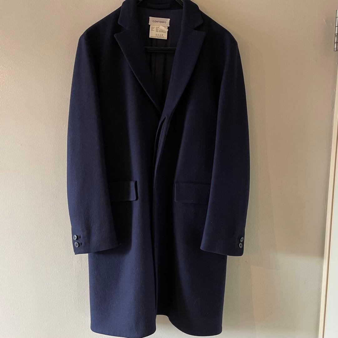 YAECA CONTEMPO ネイビー チェスターコート