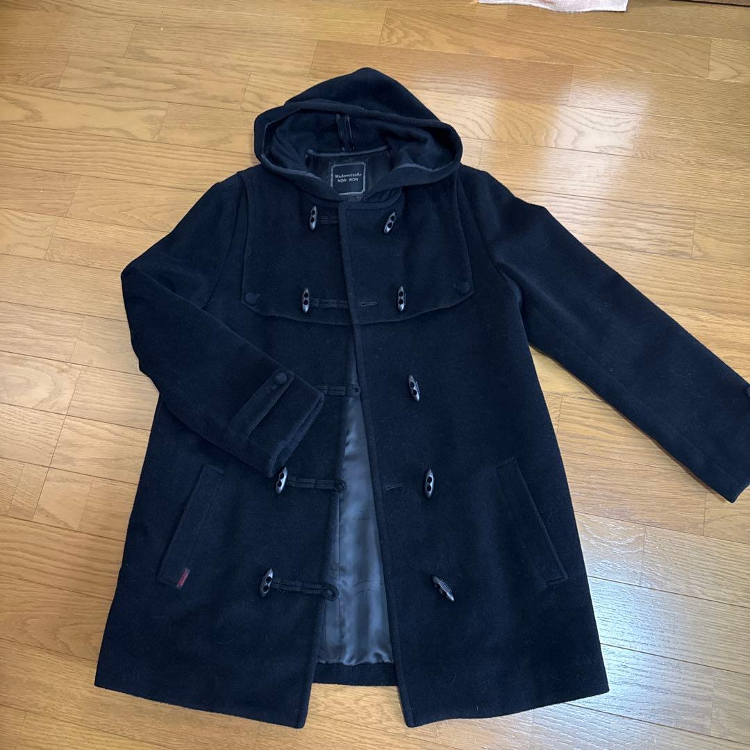 マドモアゼルノンノン　柔らかで軽いダッフルコート　ブラック　説明文お読みください