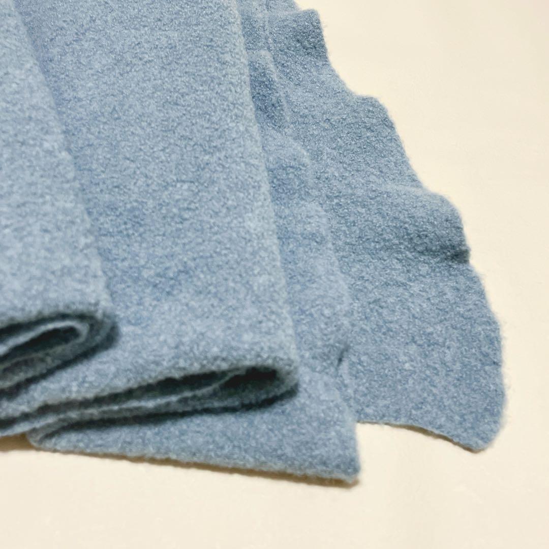 【デミルクス ビームス】AK+1 大判ニットストール/羽織り/くすみブルー