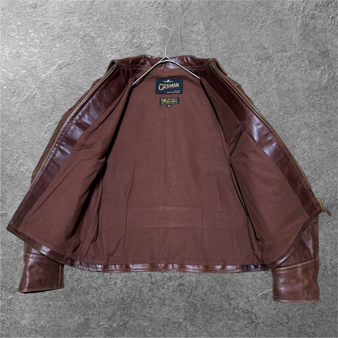 GRAMAN COWHIDE シングルライダース 本革 牛革 カウハイド 古着