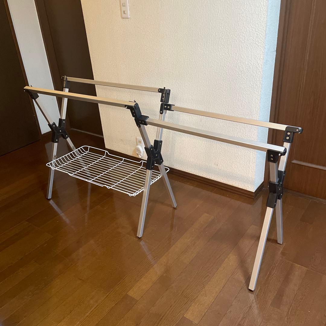 Coleman アルミテーブル 長方形 収納棚付き