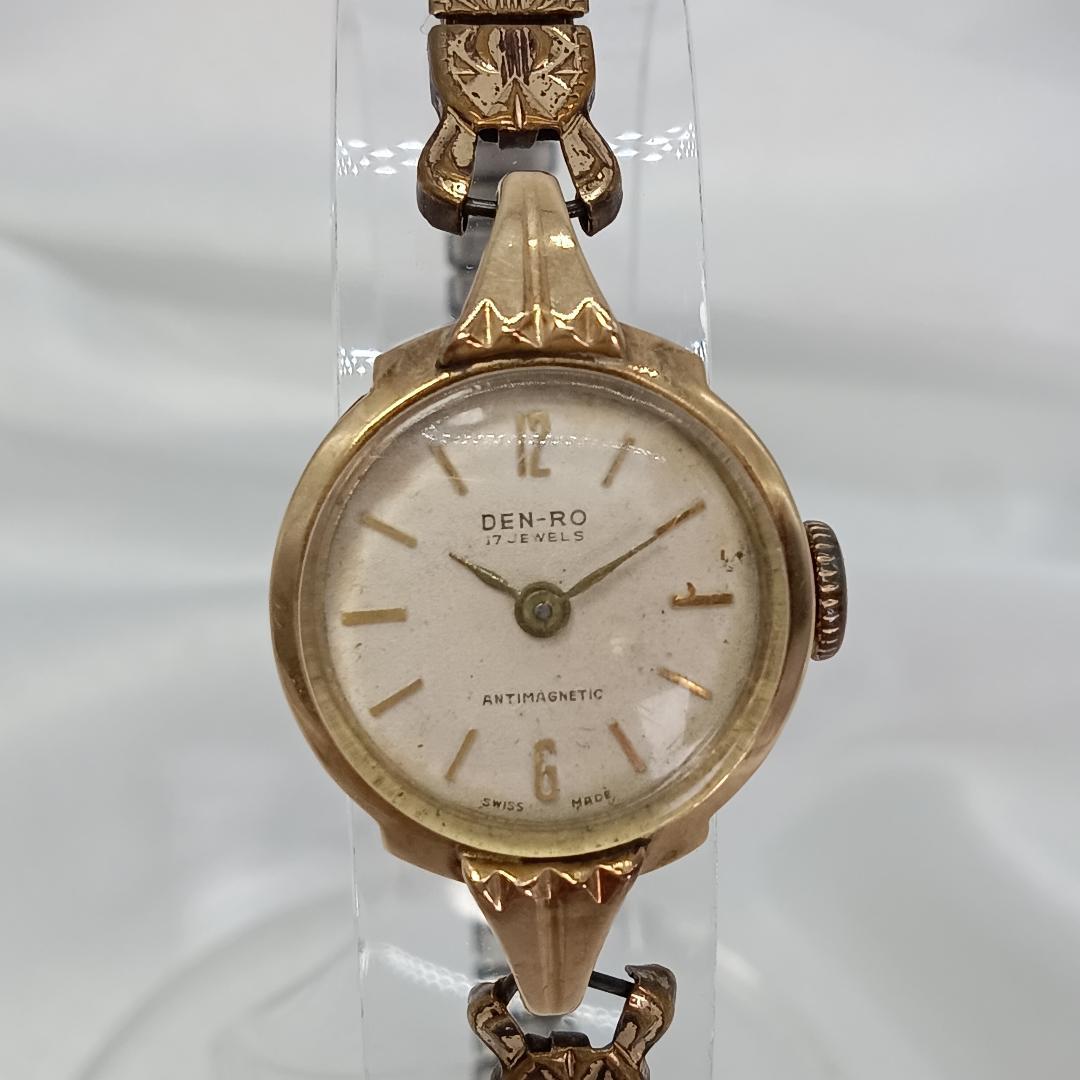 DEN-RO 18金 17石 金無垢 腕時計 ゴールド デンロ ジャンク品