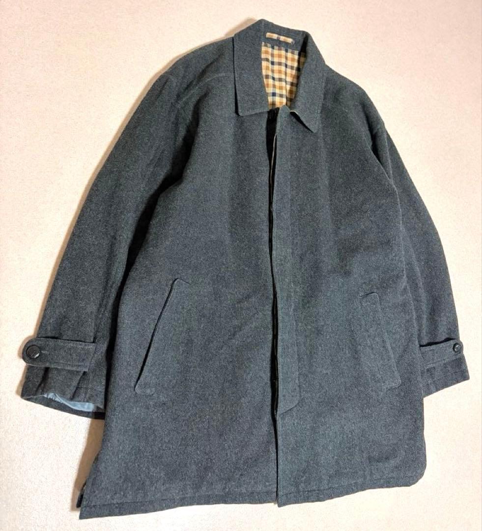 Aquascutumメルトンウール バルマカーンコート ステンカラーコート