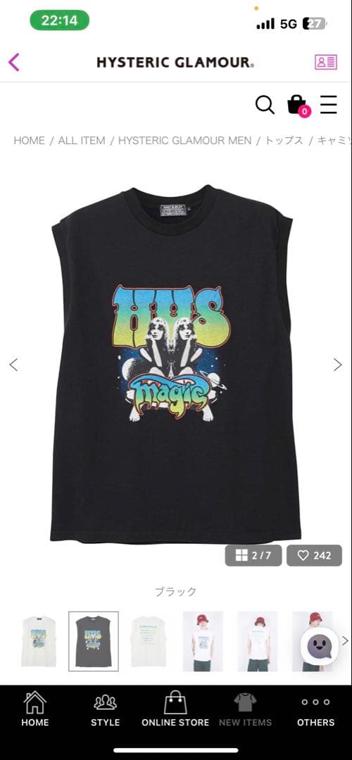 HYSTERIC GLAMOUR ノースリーブトップス