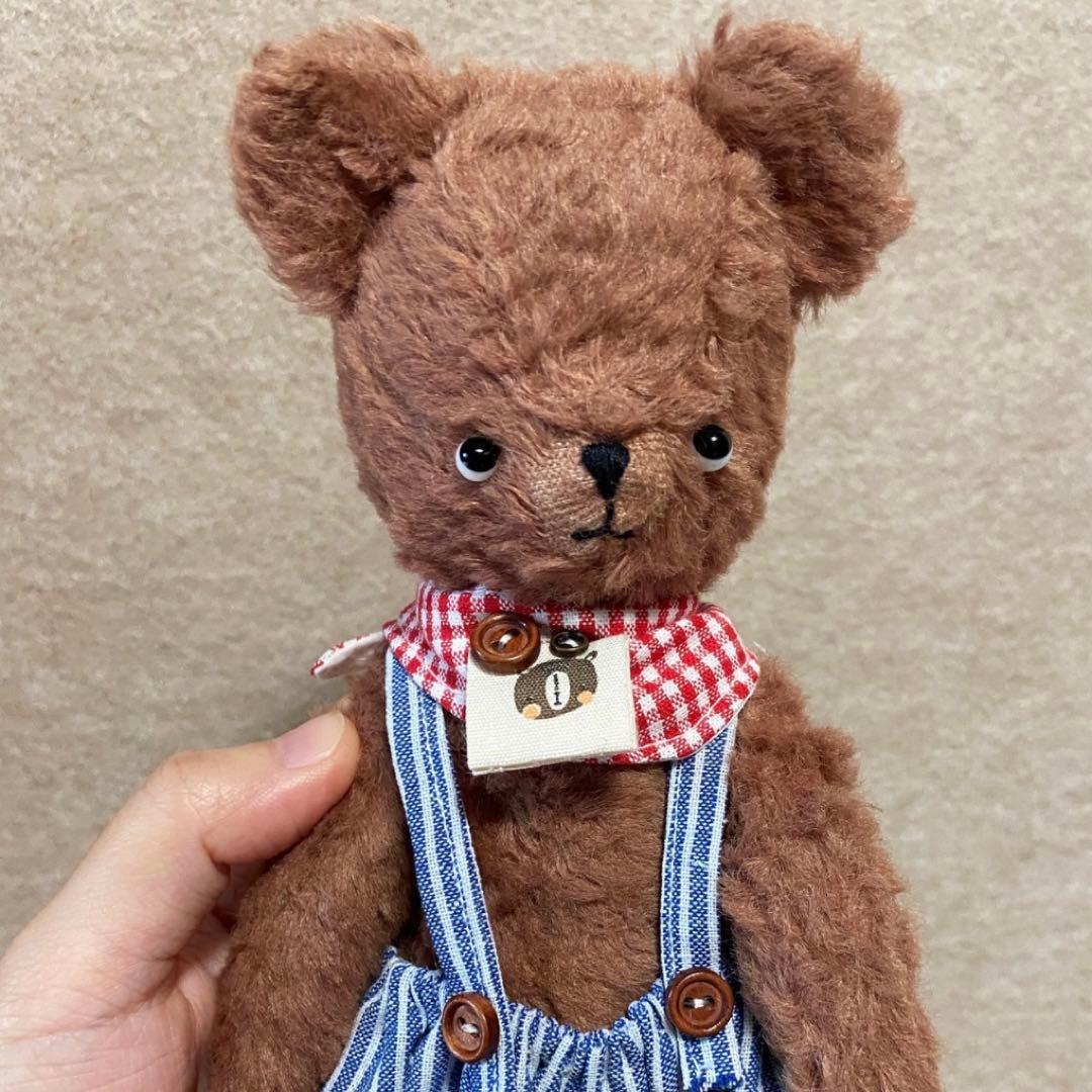 冒険家くまちゃん ぬいぐるみ ハンドメイド 海外作家様 テディベア 熊
