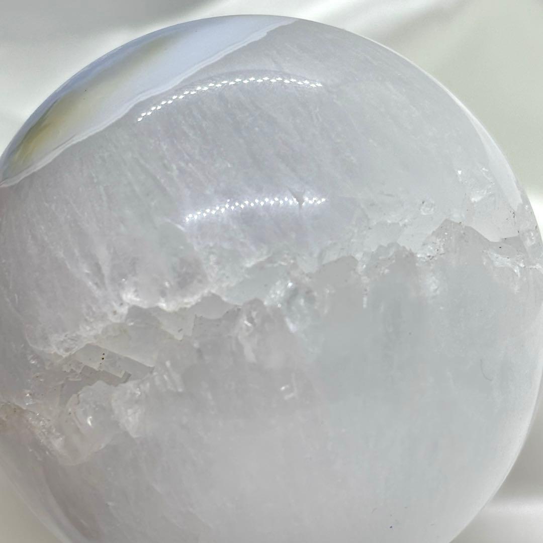 【天然石】ブルーレースアゲート 丸玉◆スフィア￼￼