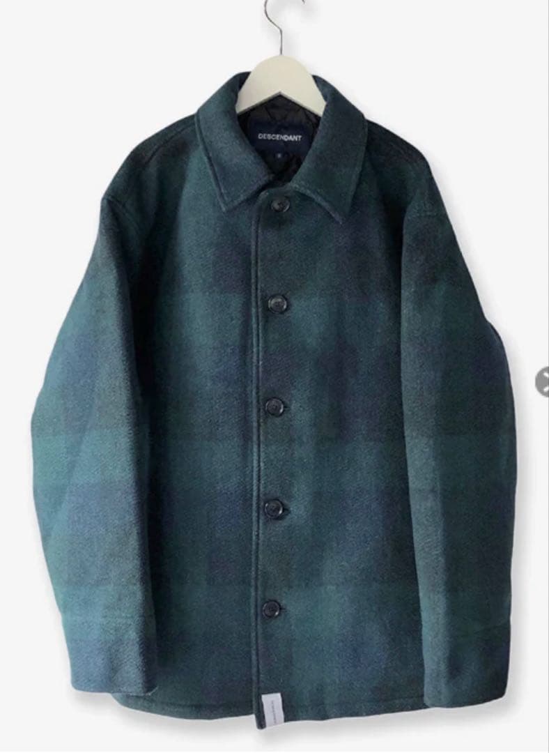 DESCENDANT ダークグリーン チェックジャケット
