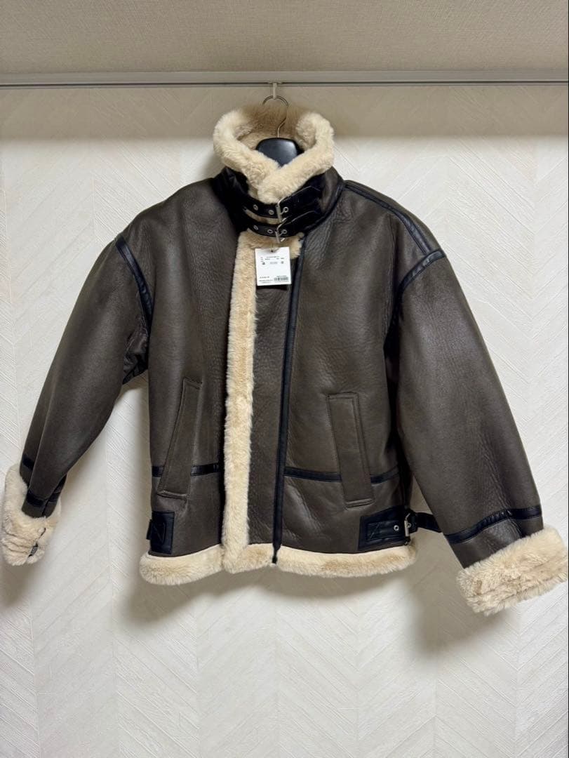 【美品】LIBJOIE ダークブラウン レザー ファー付きジャケット