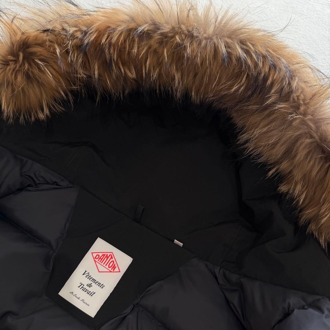 DANTON ダウンジャケット　タッサー　ラクーンファー　大きいサイズ　XL