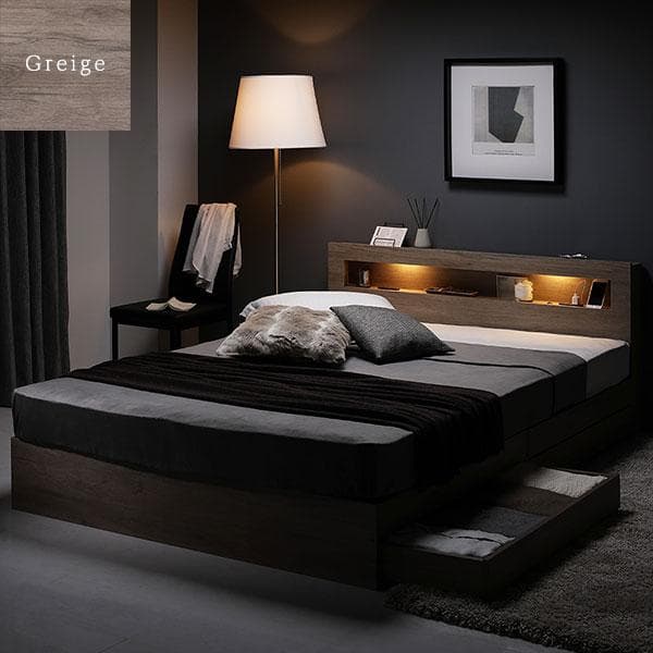 ベッド シングル ベッドフレームのみ グレージュ ds-2506161