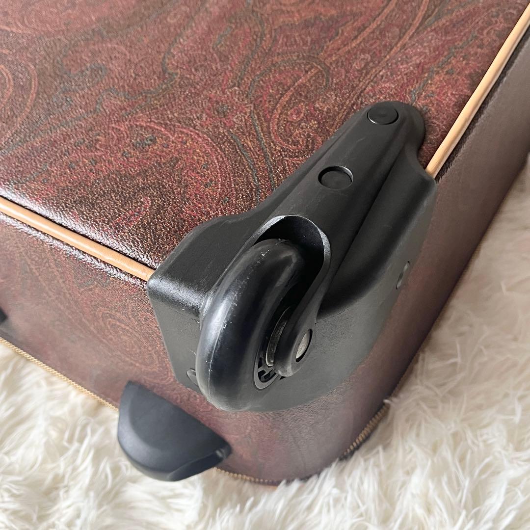 未使用級✨ETRO エトロ　キャリーケース　ペイズリー　ブラウン　レザー