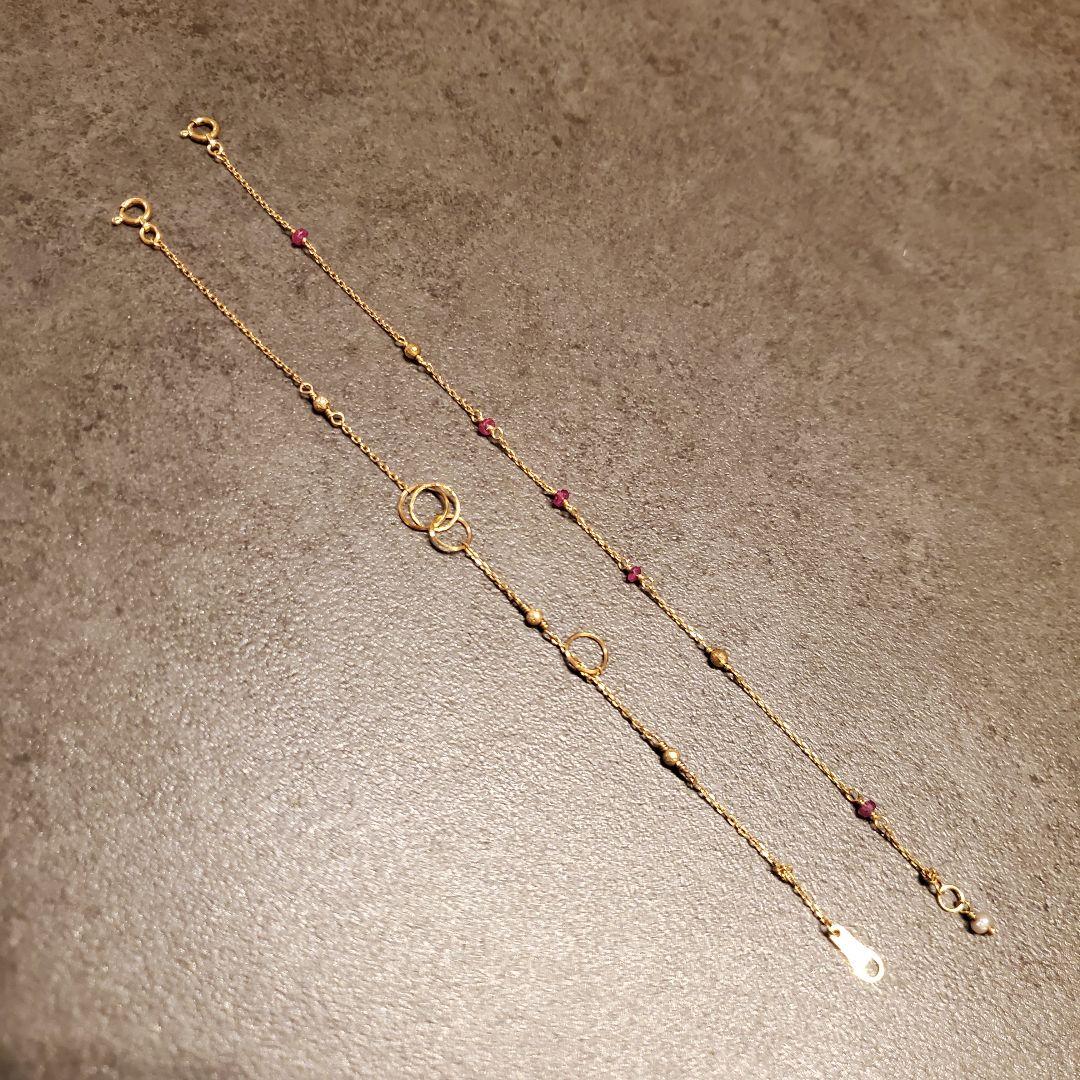 【1/4まで1万円OFF】agete アガット ブレスレット ゴールド 2連