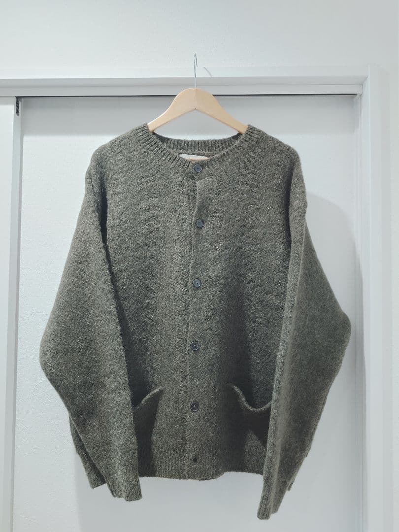 ADAM ET ROPÉ HOMME モヘアミックス カーディガン　カーキ　M