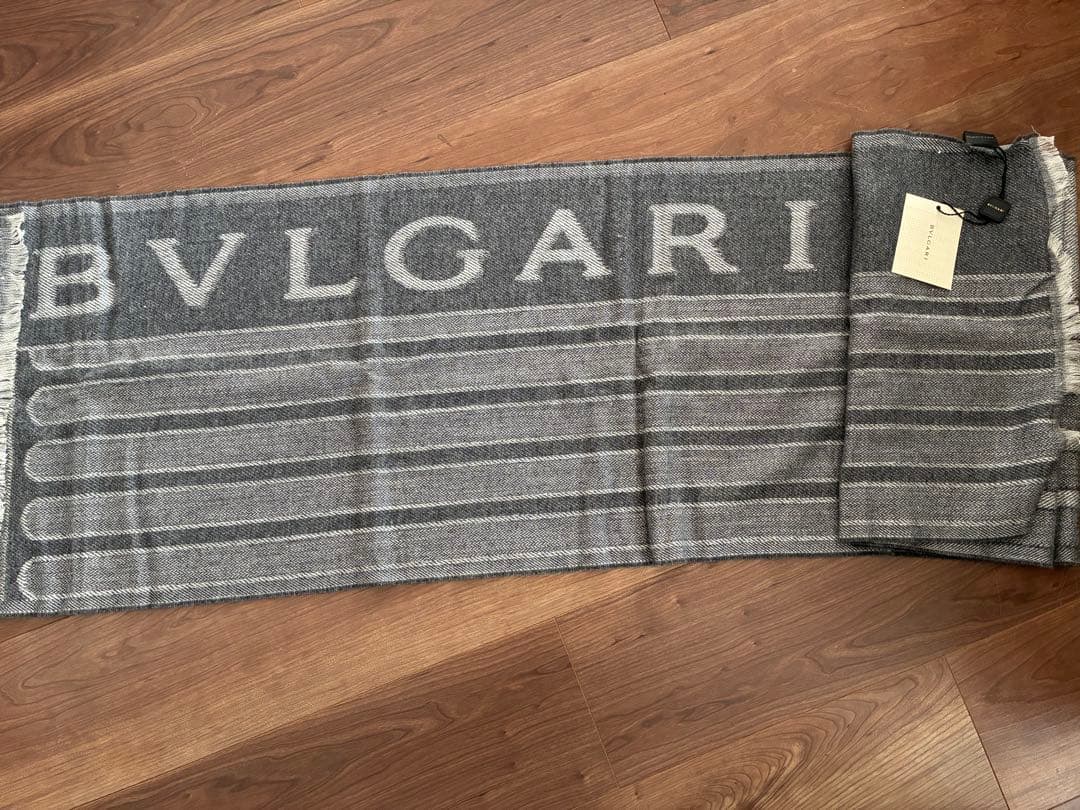 BVLGARI グレー マフラー (カシミア、シルク混紡 )新品