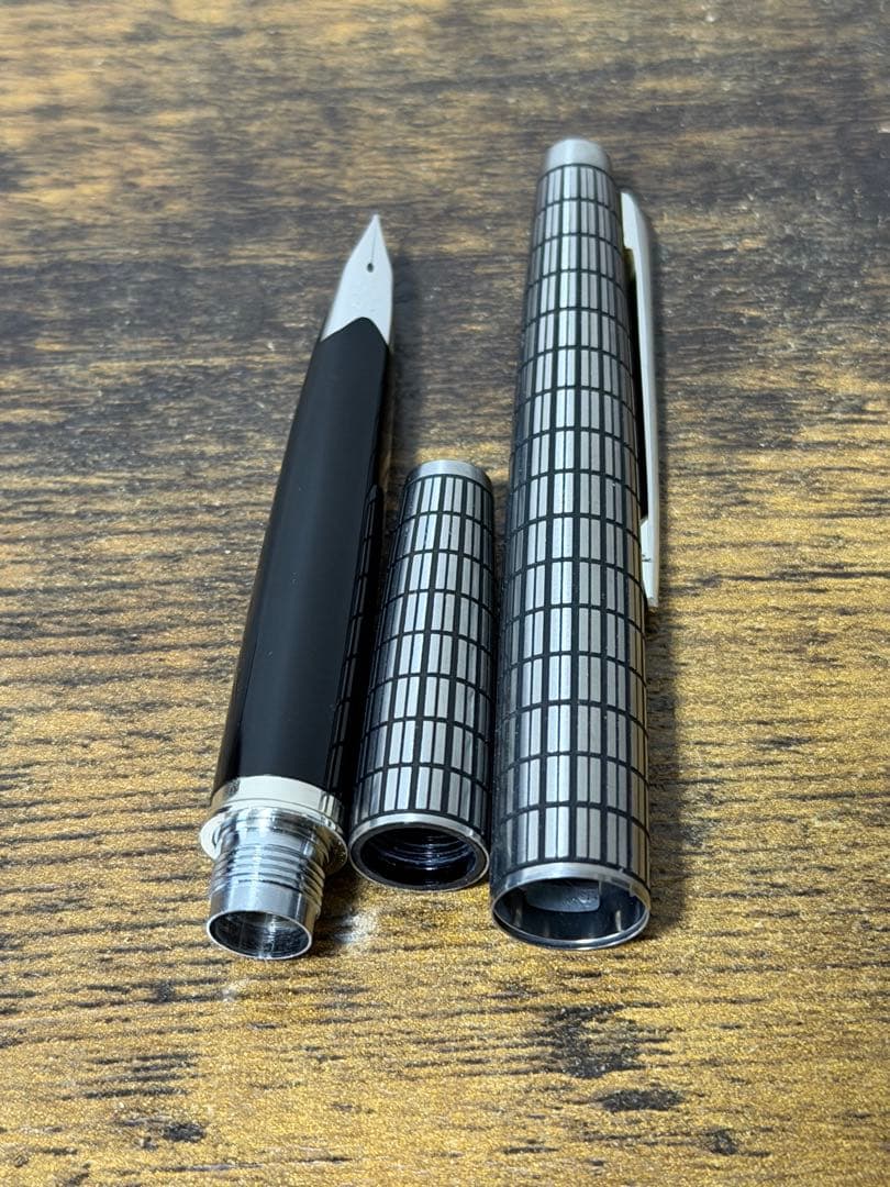 筆記確認&洗浄済　1975年製　全蝕刻　エリート　18金　F パイロット　万年筆