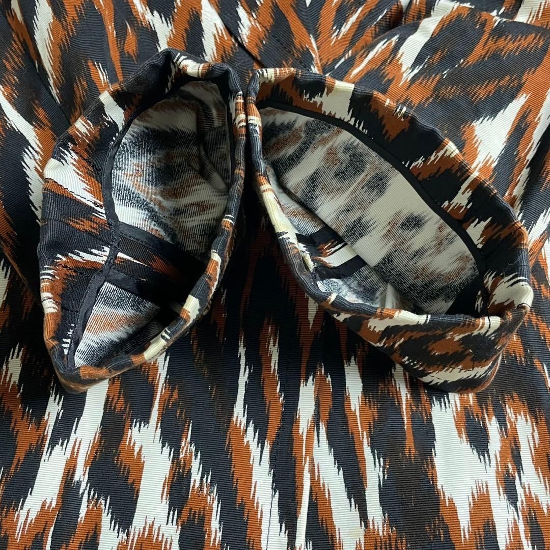 イヴ・サンローラン ベルテッド コートジャケット 総柄 カシュクール風