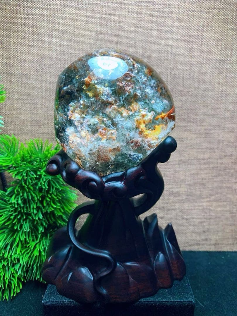 ⭐︎【天然】グリーン ガーデン クォーツ 置物 403g