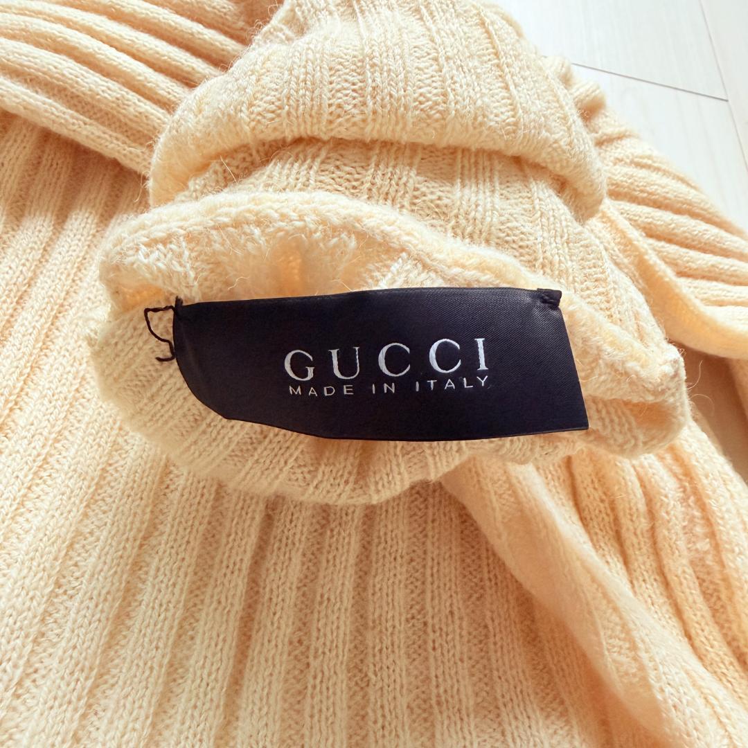 美品・希少✨グッチ　GGロゴ　アルパカニット　タートルネック　リブニット　M