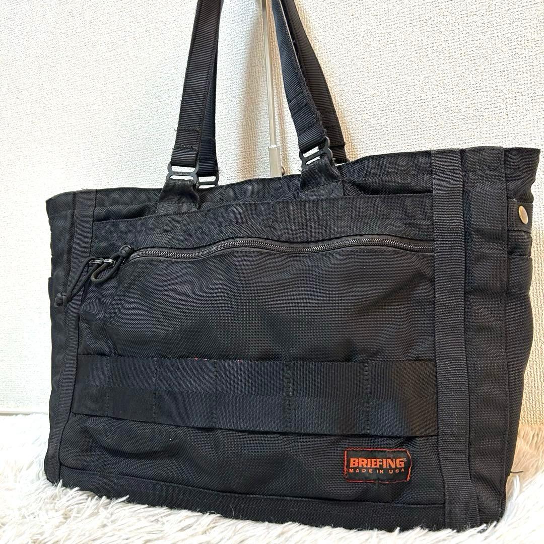 【人気✨A4可/大容量】ブリーフィング　トートバッグ　肩がけ可　ブラック　良品