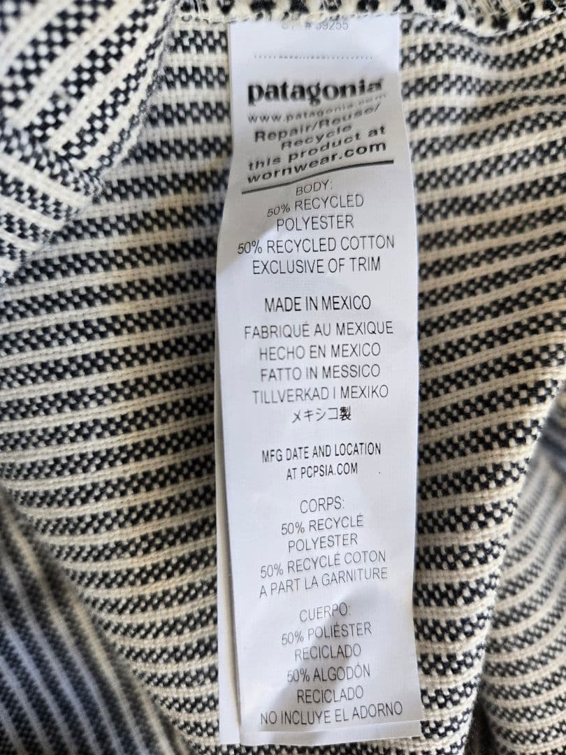 パタゴニア リサイクルマーケットトート FIFS ストライプ ホワイト グレー