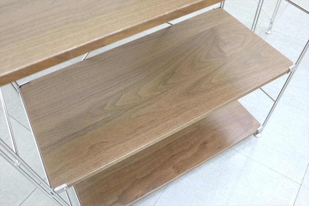 MUJI ステンレスユニットシェルフ ウォールナット 大 5段 ワードローブ