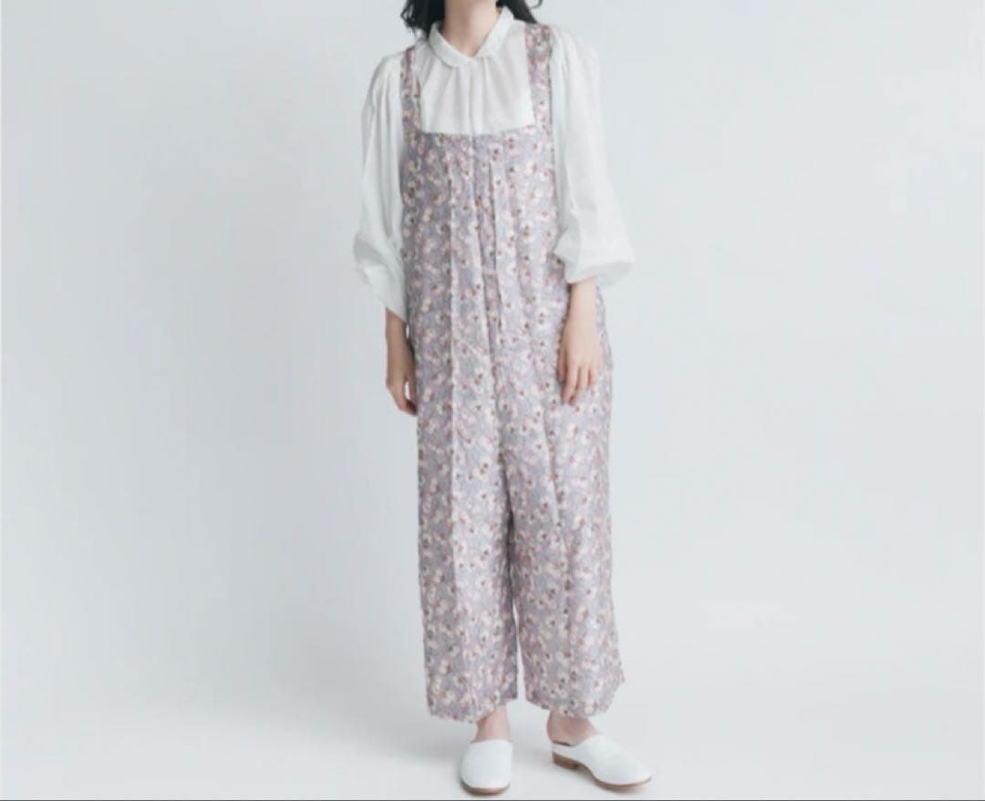 8/1迄◻️BUNON【ブノン】エンブロイダリーオーバーオール　ブルー