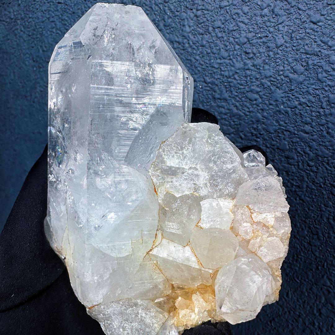 希少❗️超綺麗♡レインボー☆超強いパワー ヒマラヤ水晶 クラスター天然石A1459