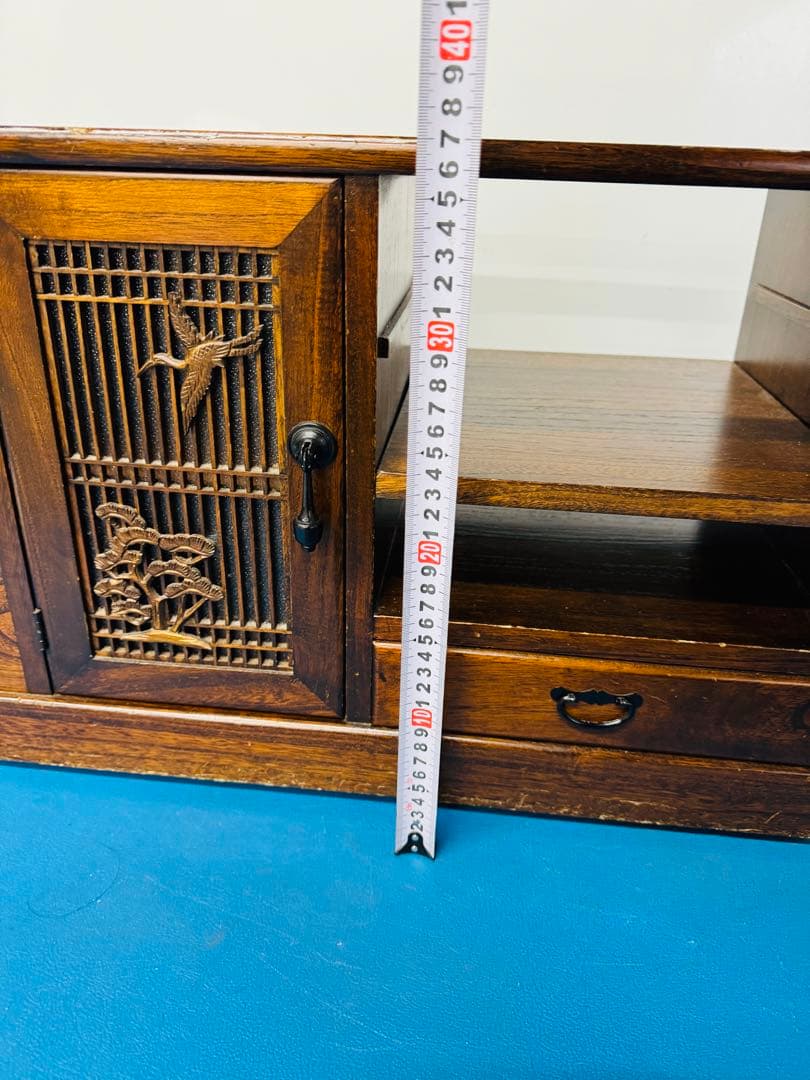 全国配送無料！★昭和レトロ★民藝家具　和製家具　小物入れ　飾り棚　手彫りチェスト