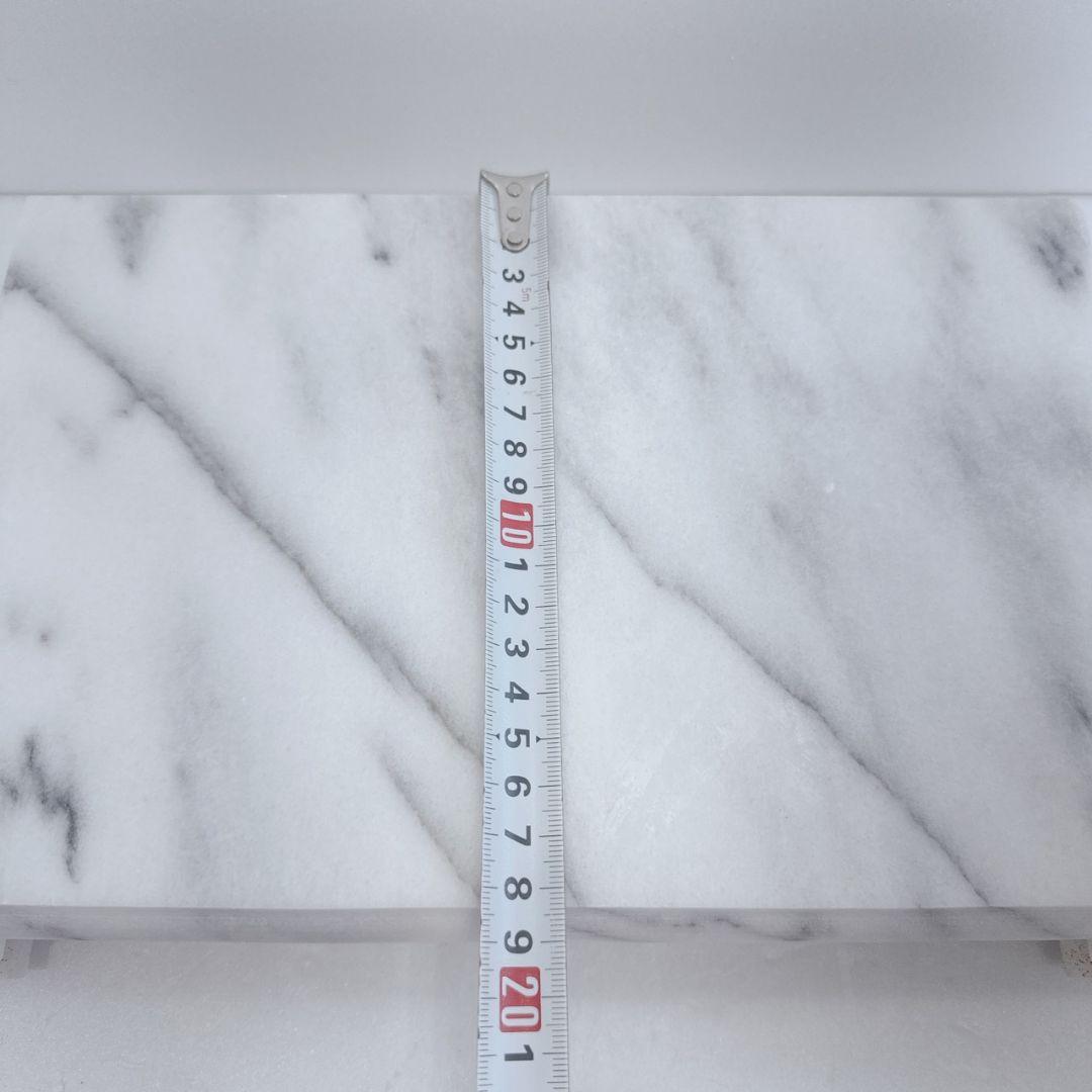 大理石 丸型花瓶 台座付き 白 灰色 マーブル模様 壺 花器 花台