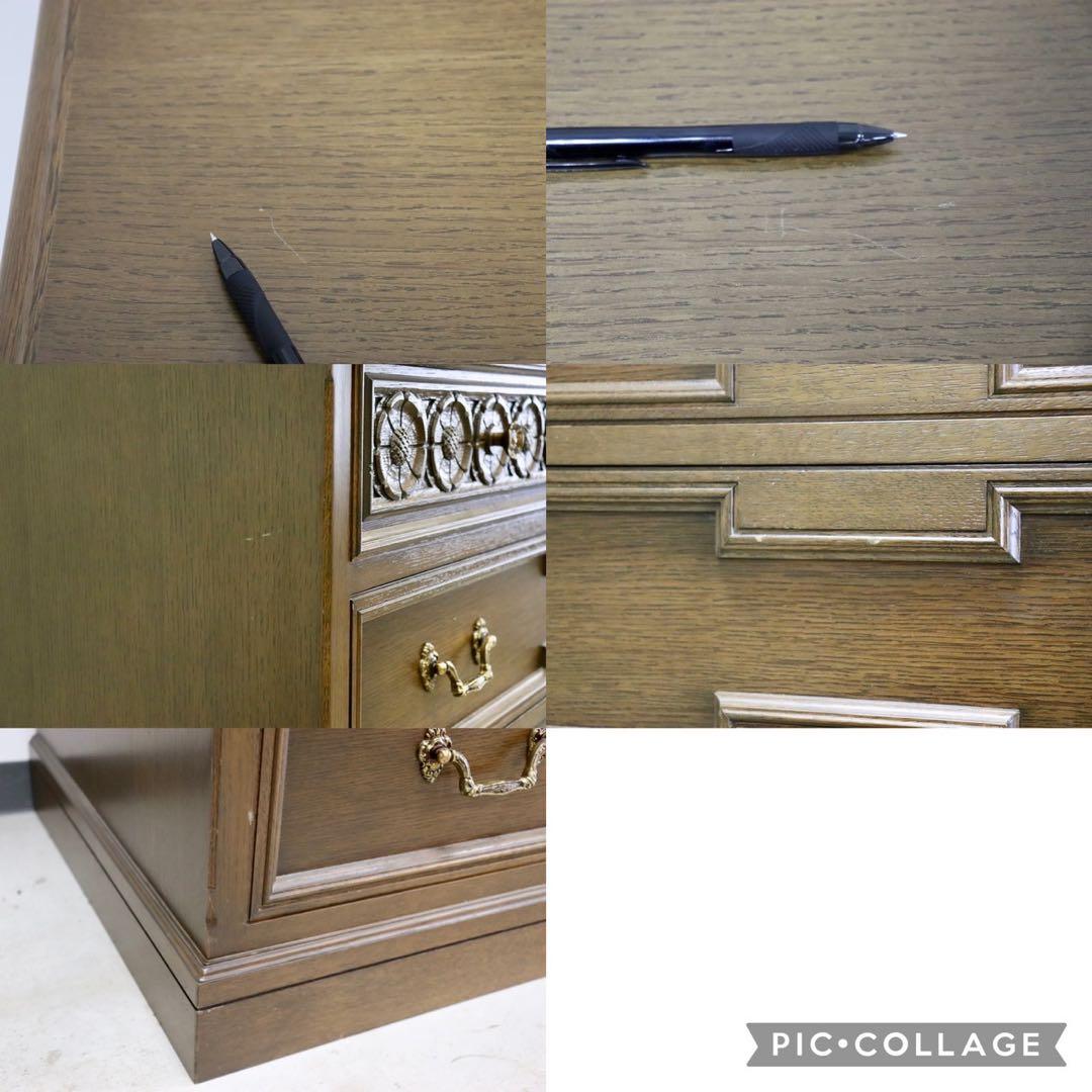 GMGK64○神戸家具 洋家具 6段チェスト 整理タンス 収納家具 彫刻 オー