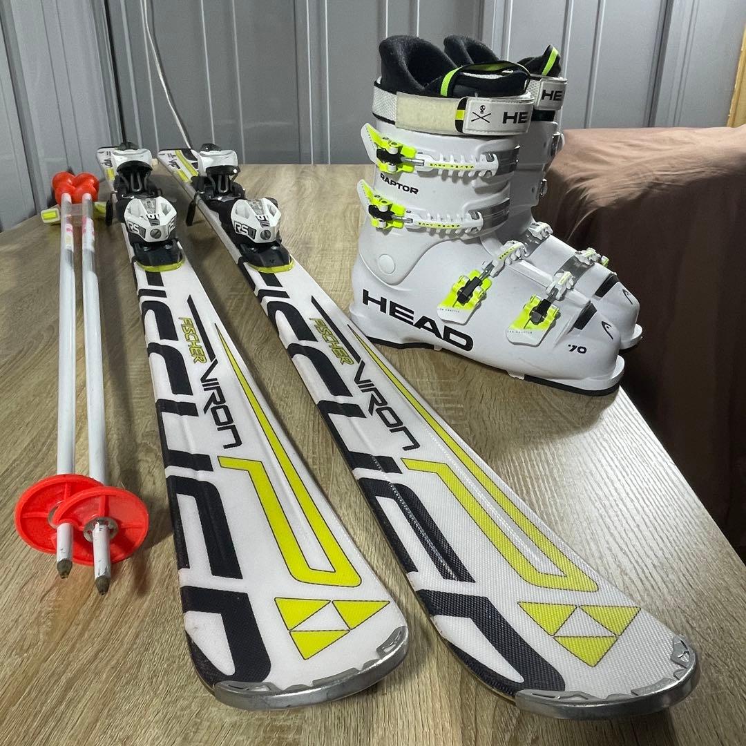 FISCHERスキーセット168cm HEADブーツ26cmストック付初中級者向