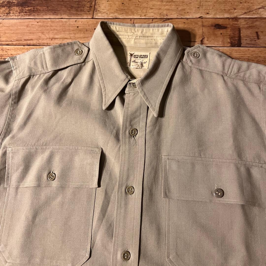 40s 50s vintage Old Glory 長袖シャツ コットンギャバ