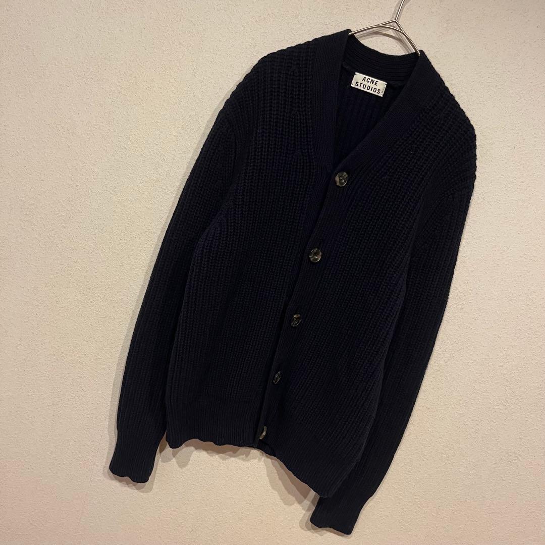【美品】Acne Studios 13AW ミドルゲージ 厚手 カーディガン 紺
