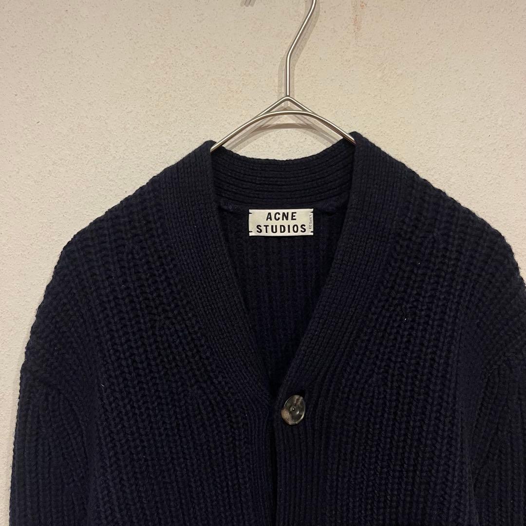 【美品】Acne Studios 13AW ミドルゲージ 厚手 カーディガン 紺